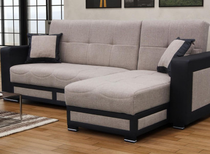 Corner sofa with Stool Sofa bed Suite Living landscape L-shape Designer Sofa Couch
